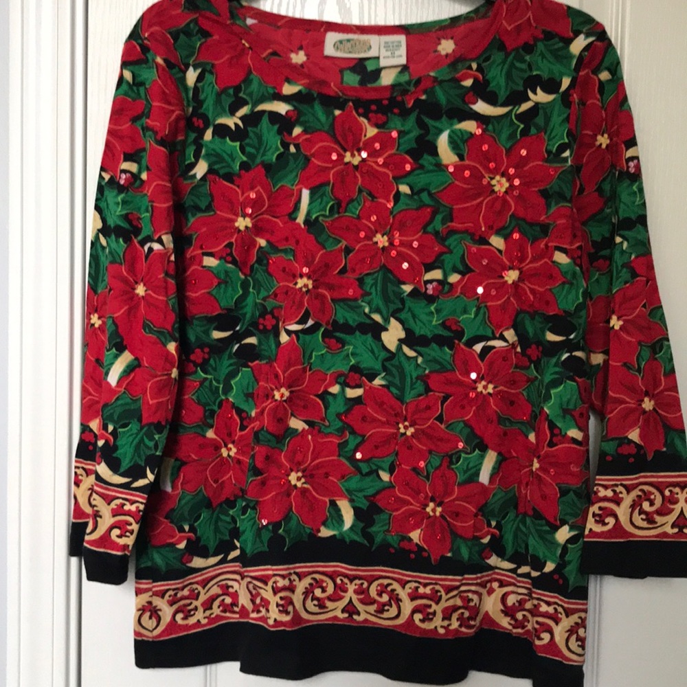 Christmas top by collections etc with sequins